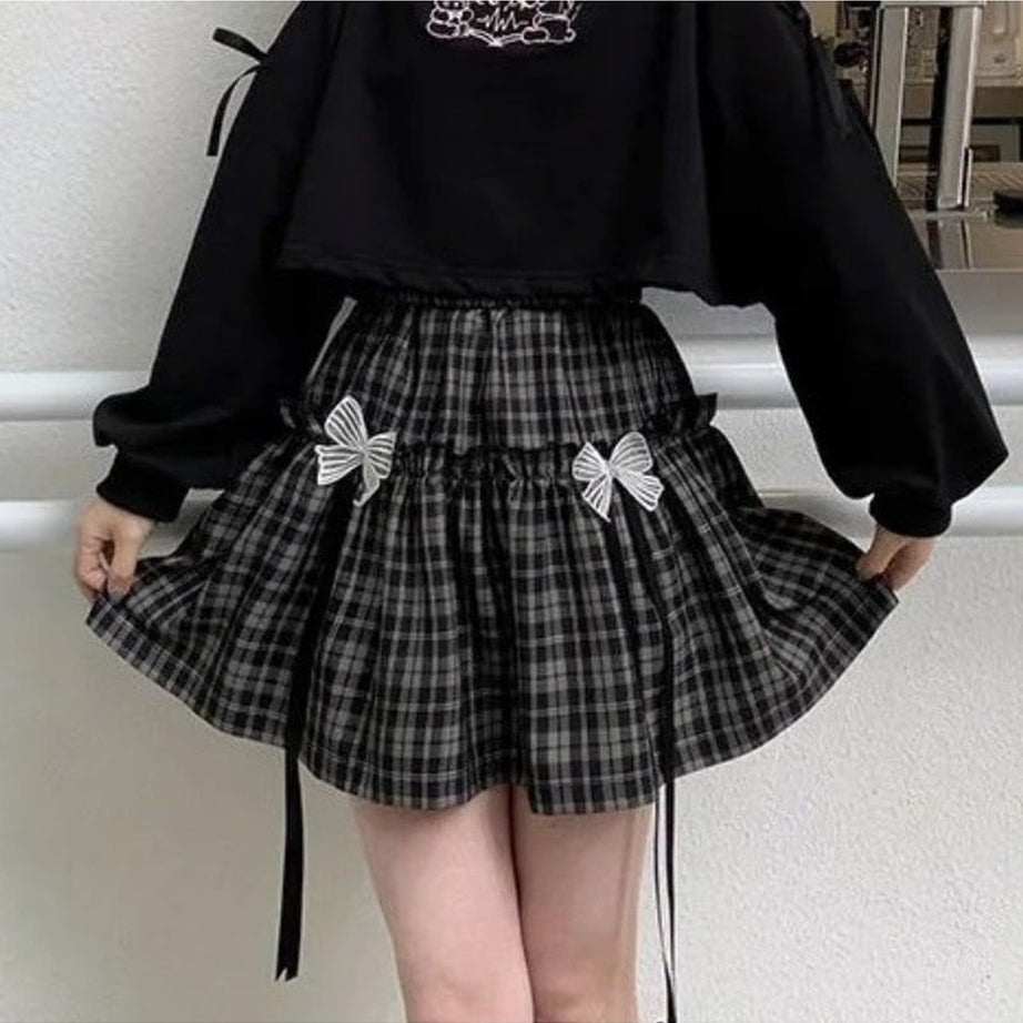 Y2k Kawaii Japanese Style Plaid Skirt