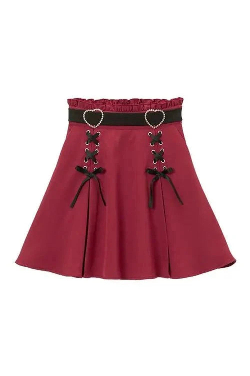 Y2k Kawaii Lace-Up Ruched Skirt