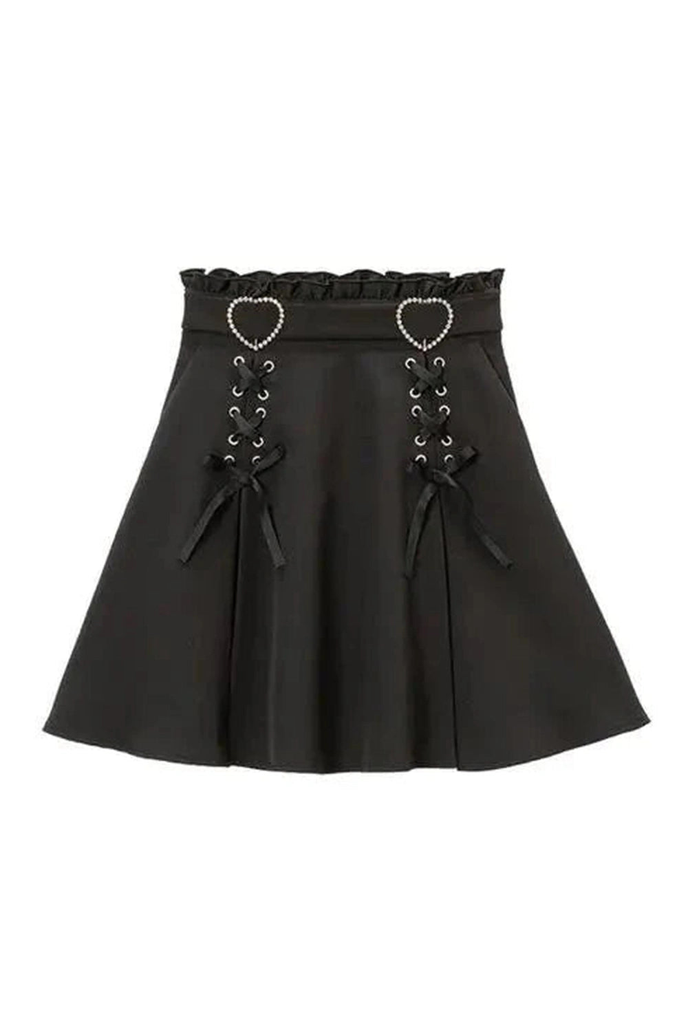 Y2k Kawaii Lace-Up Ruched Skirt