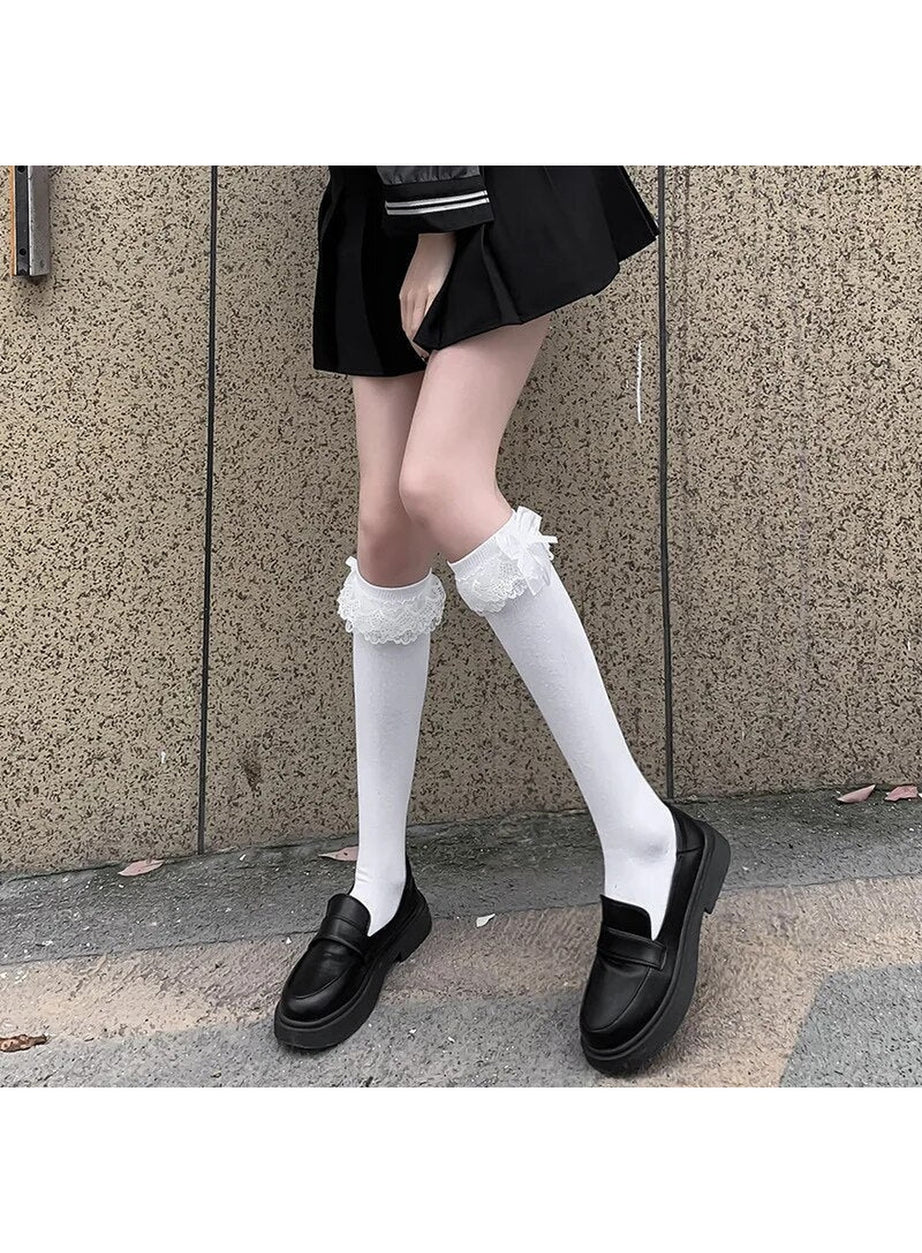 Y2k Kawaii Layered Bow Stockings
