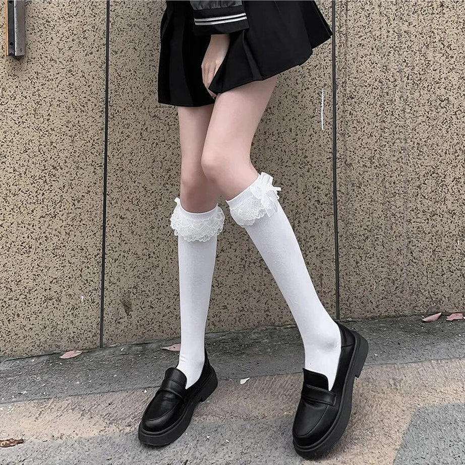 Y2k Kawaii Layered Bow Stockings
