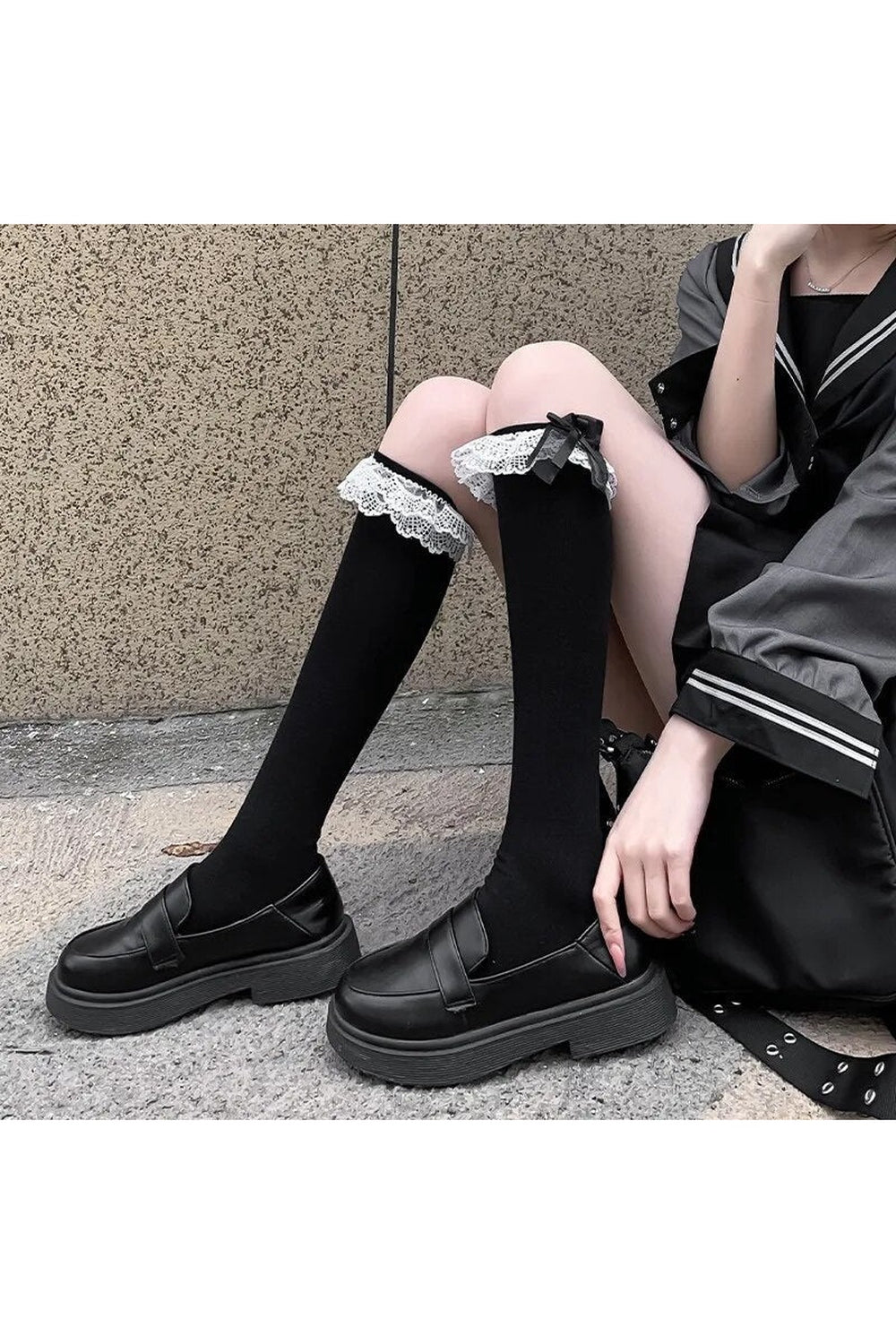 Y2k Kawaii Layered Bow Stockings