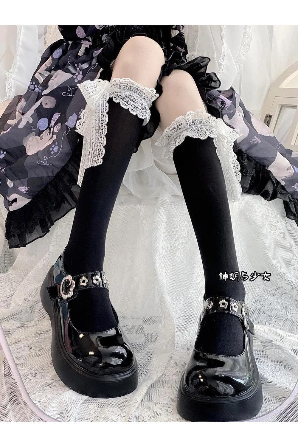 Y2k Kawaii Layered Bow Stockings