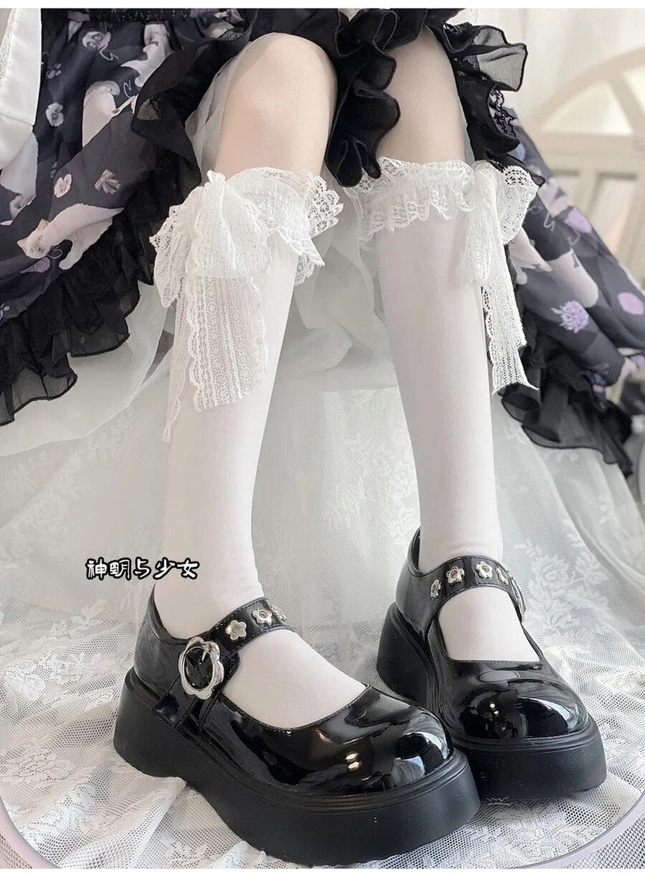 Y2k Kawaii Layered Bow Stockings