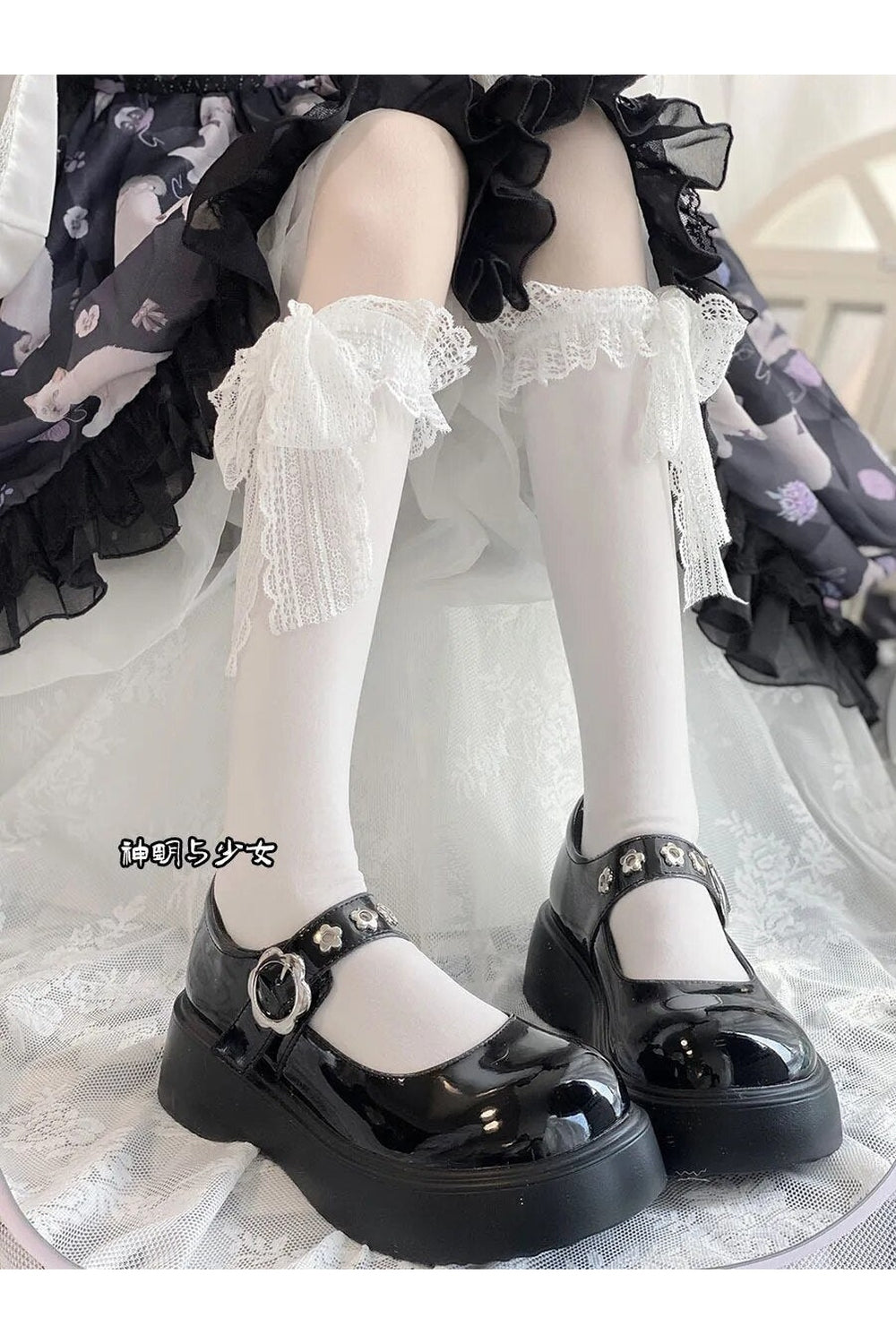 Y2k Kawaii Layered Bow Stockings