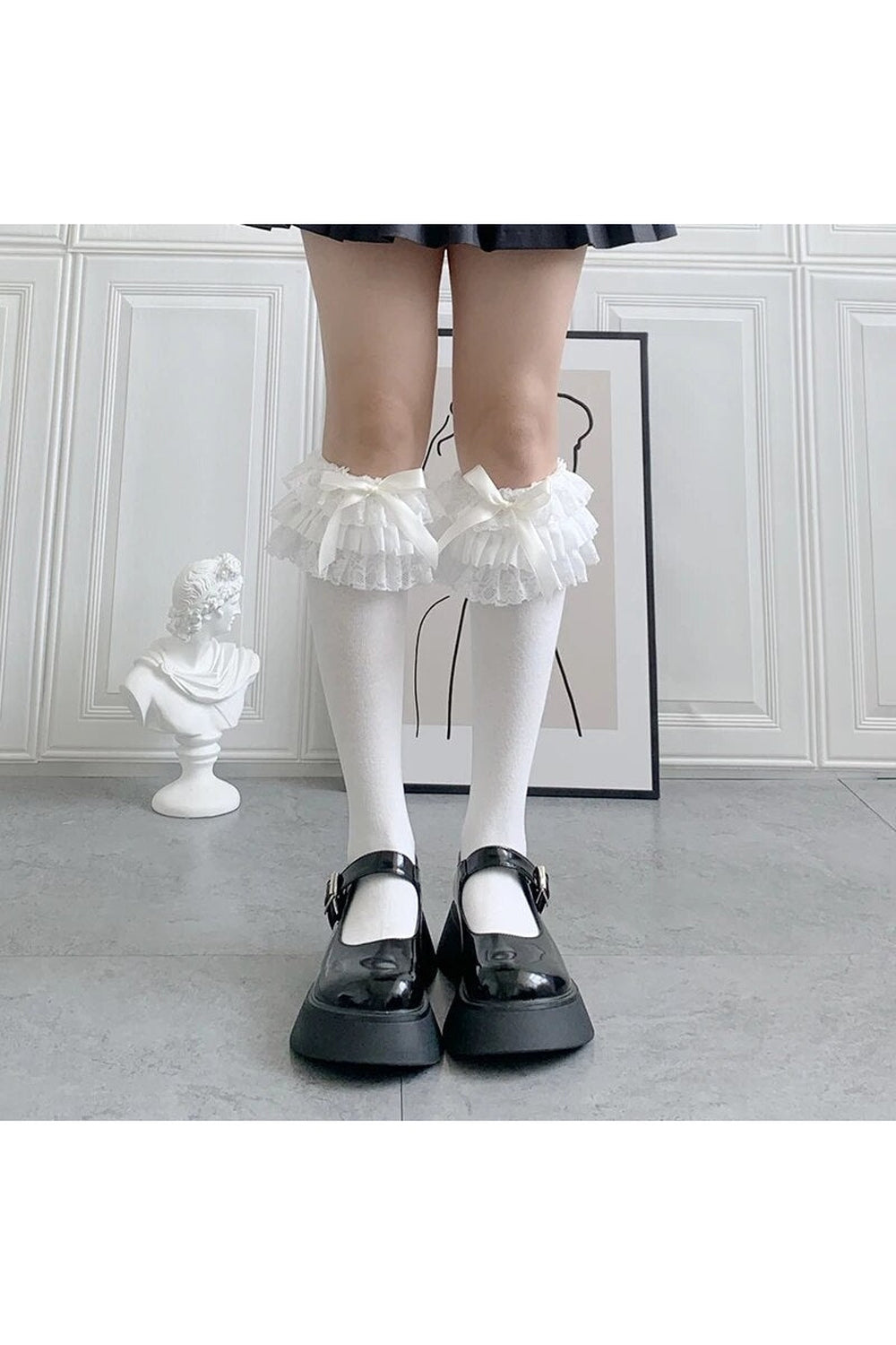 Y2k Kawaii Layered Bow Stockings