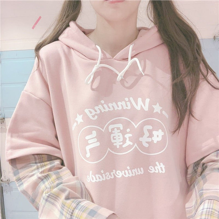 Y2k Kawaii Pink Hoodie