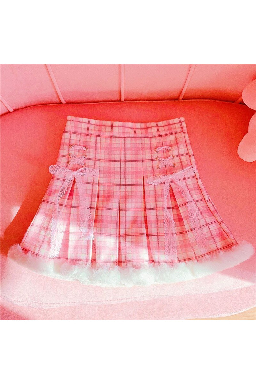 Y2k Kawaii Plaid Mini Skirt