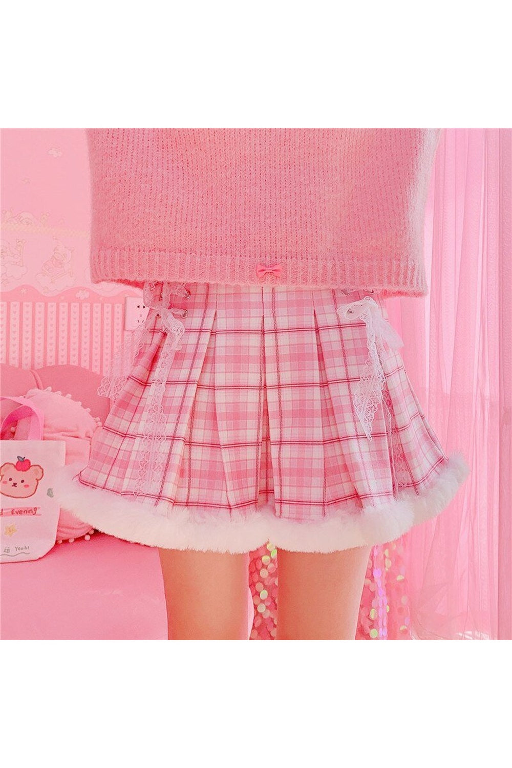 Y2k Kawaii Plaid Mini Skirt