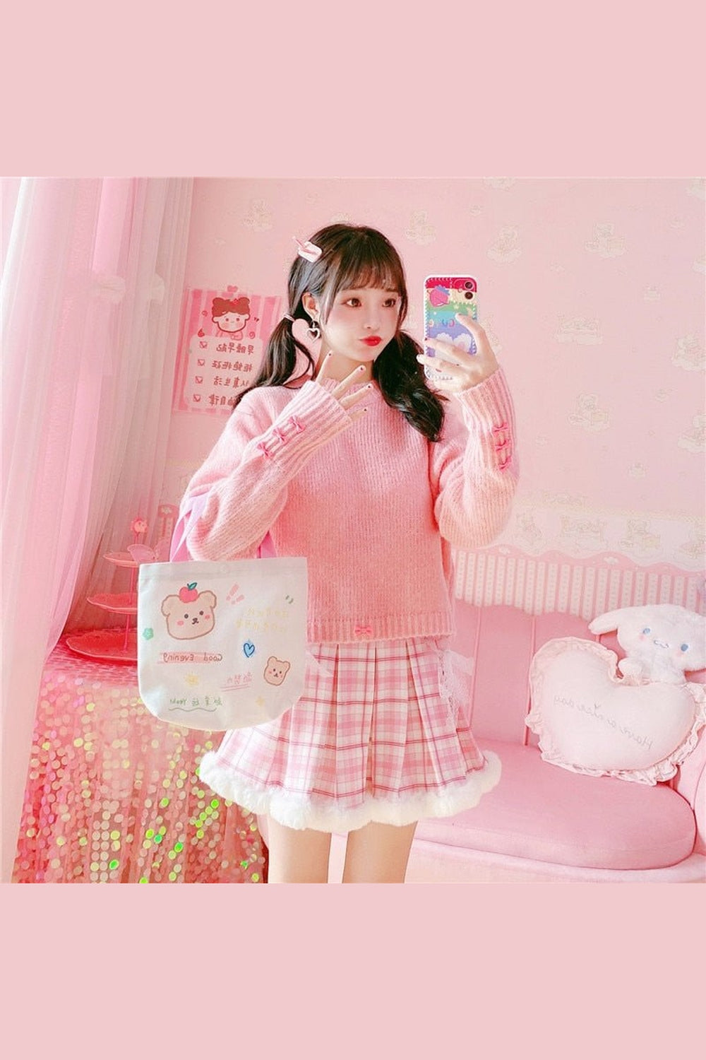 Y2k Kawaii Plaid Mini Skirt