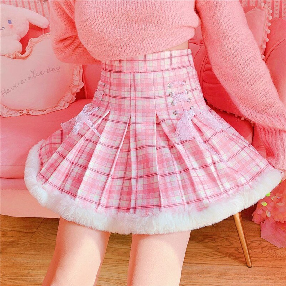 Y2k Kawaii Plaid Mini Skirt