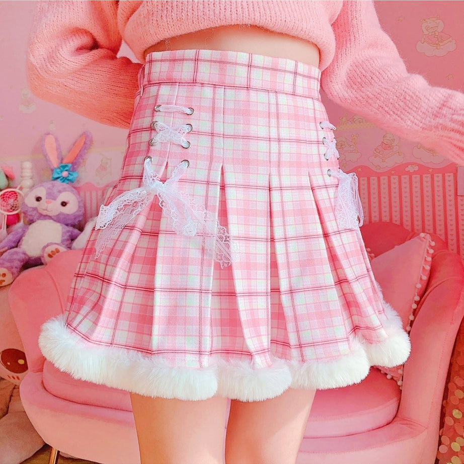 Y2k Kawaii Plaid Mini Skirt