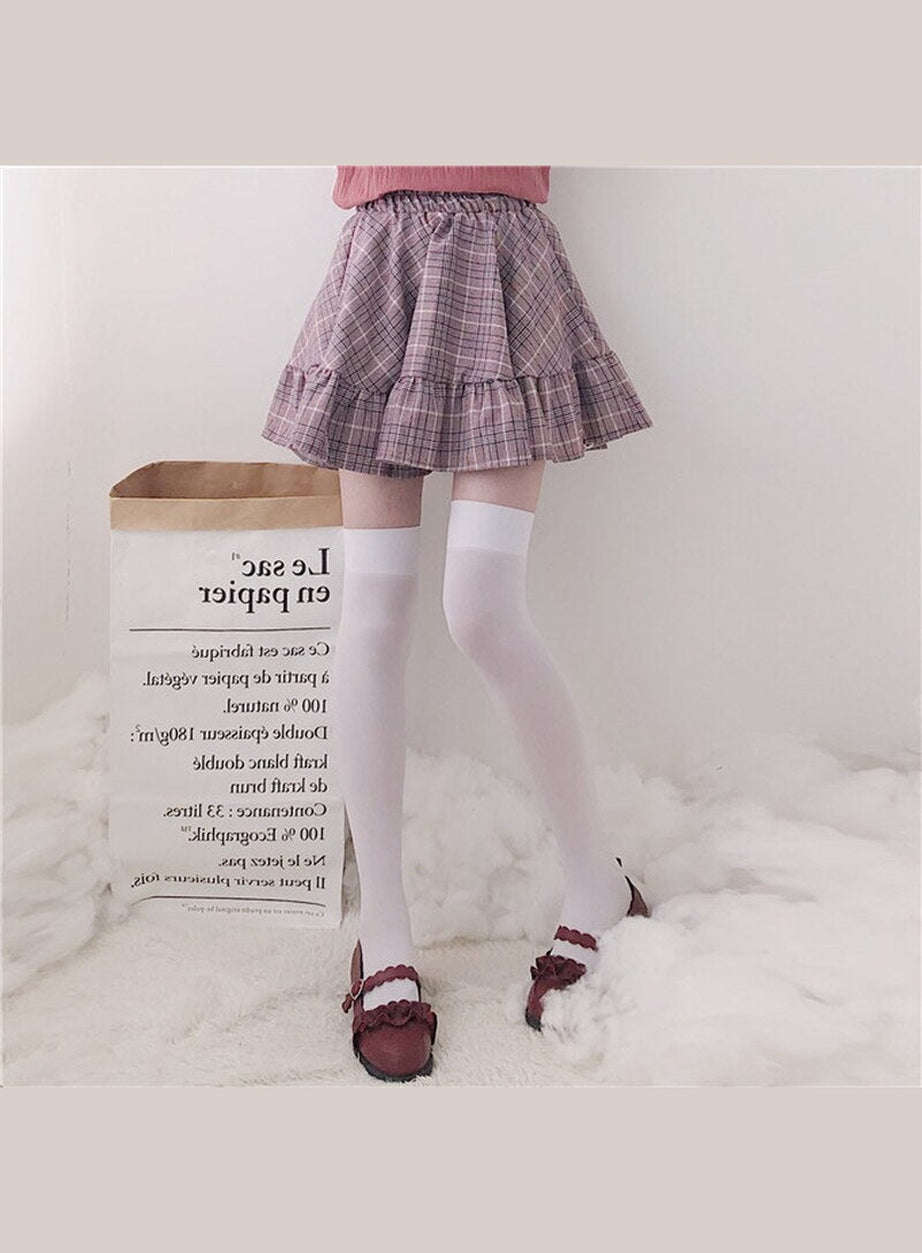 Y2k Kawaii Plaid ruffle mini skirt