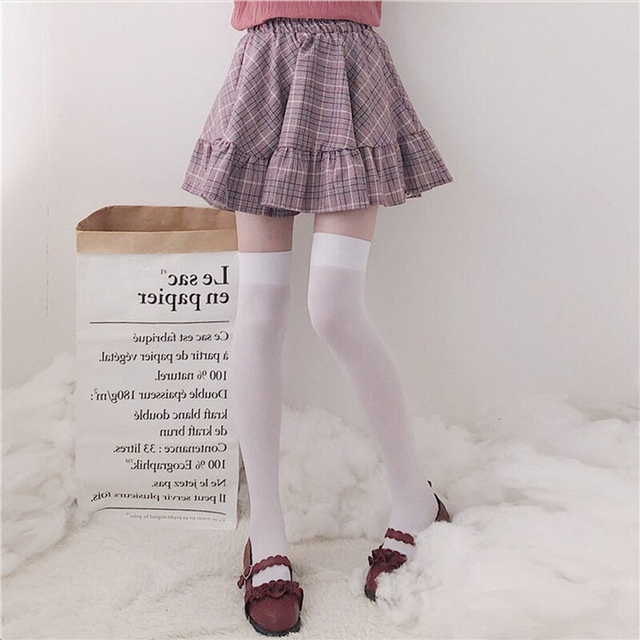 Y2k Kawaii Plaid ruffle mini skirt