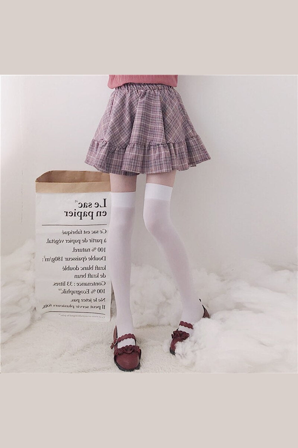 Y2k Kawaii Plaid ruffle mini skirt