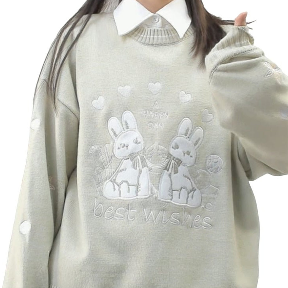 Y2k Kawaii Rabbit Loose Sweatshirt