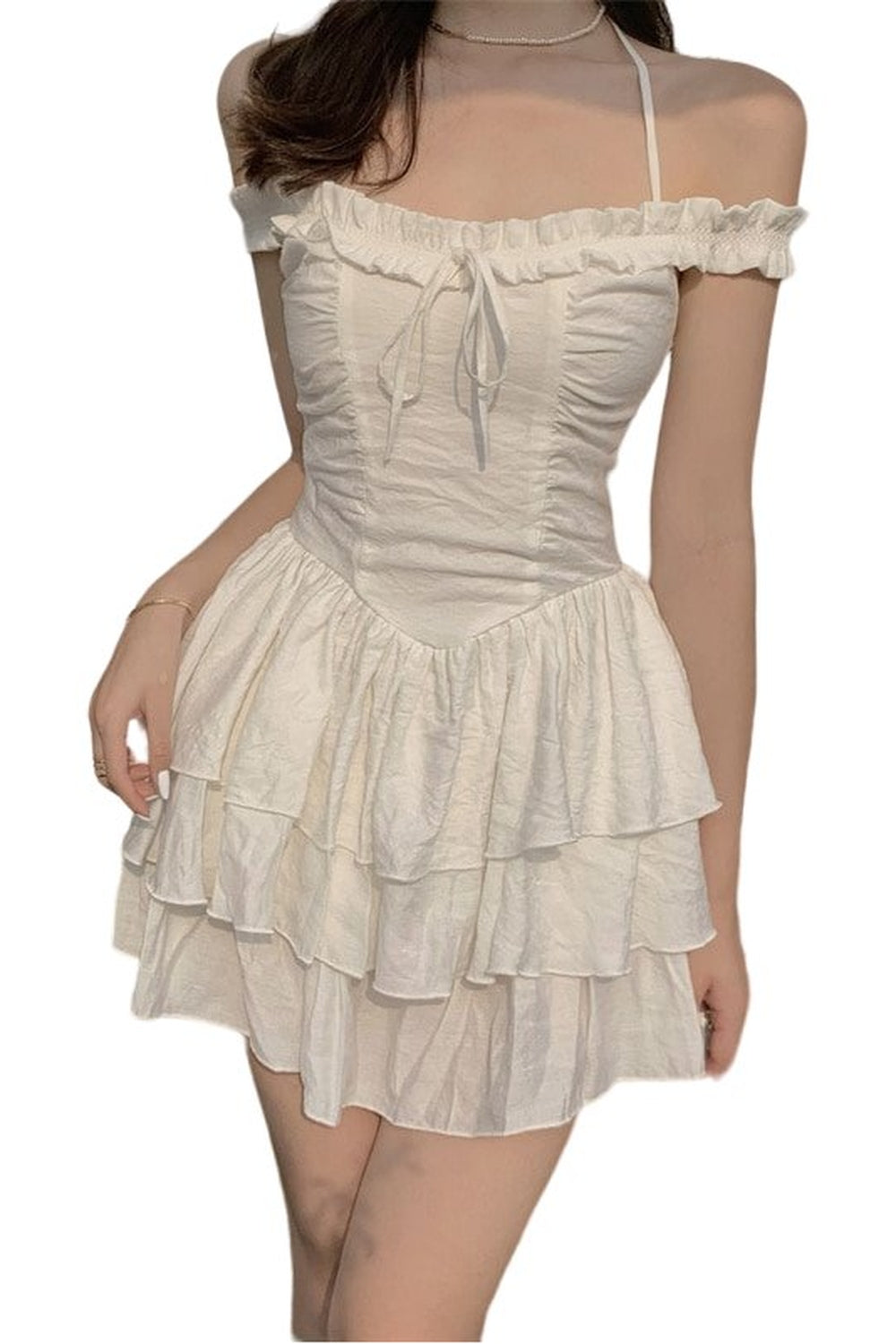 Y2k Kawaii Ruffled Strap Dress