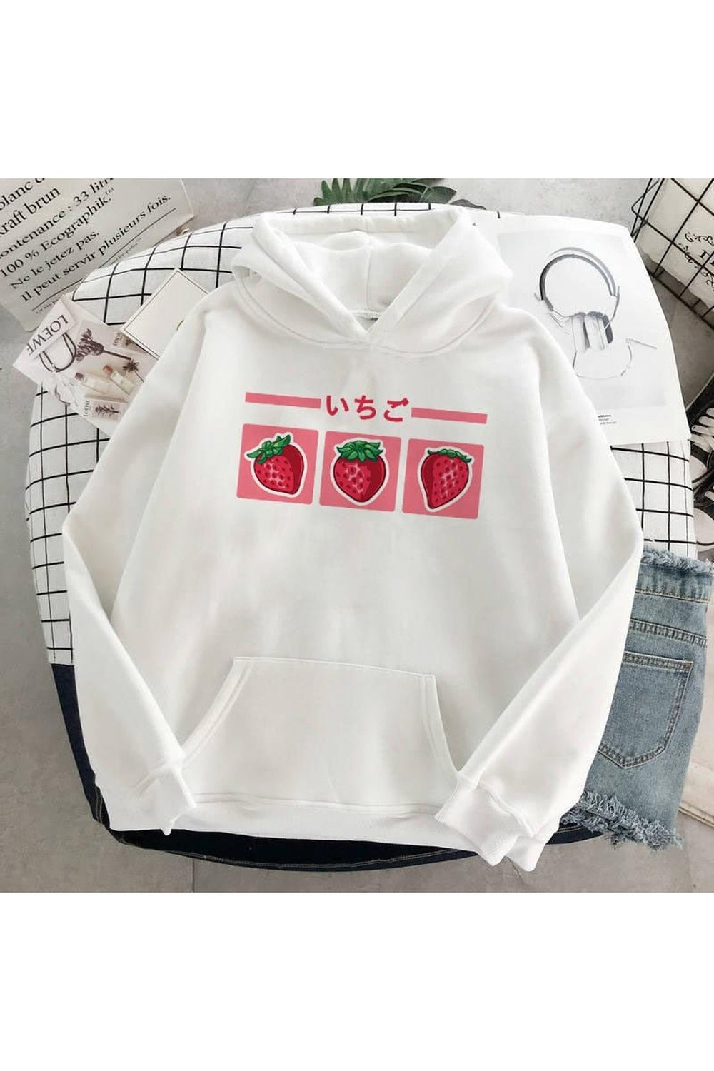 Y2k Kawaii Strawberry Milk Hoodie
