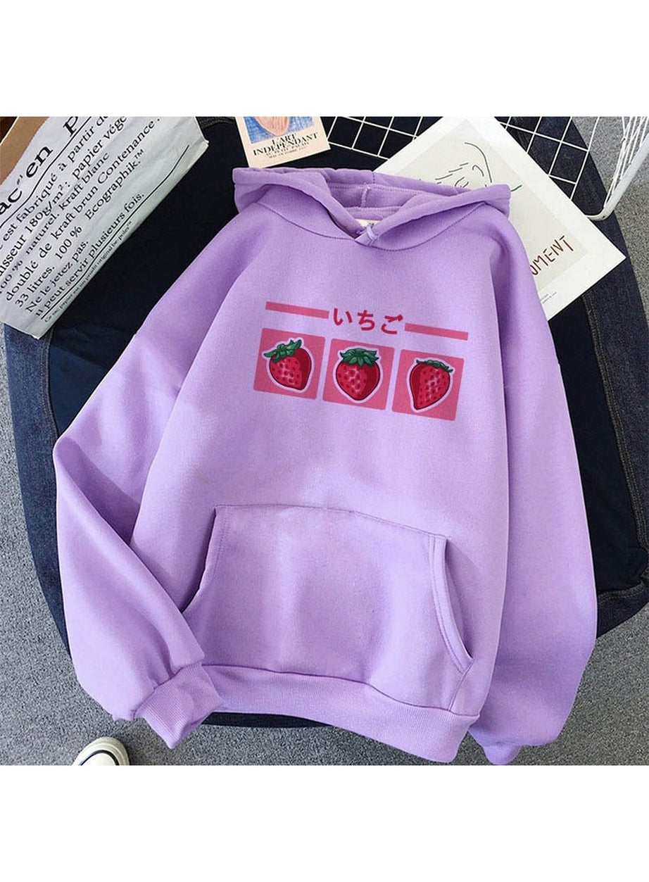Y2k Kawaii Strawberry Milk Hoodie