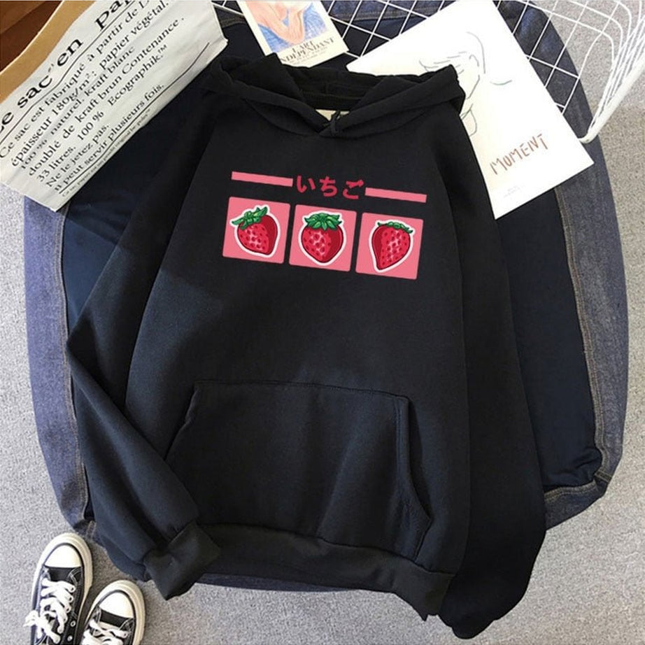 Y2k Kawaii Strawberry Milk Hoodie