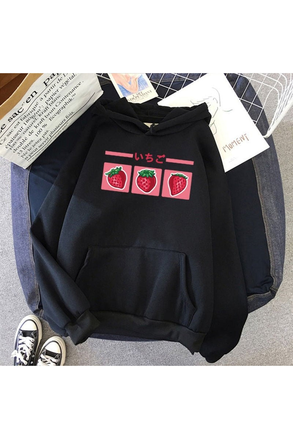 Y2k Kawaii Strawberry Milk Hoodie