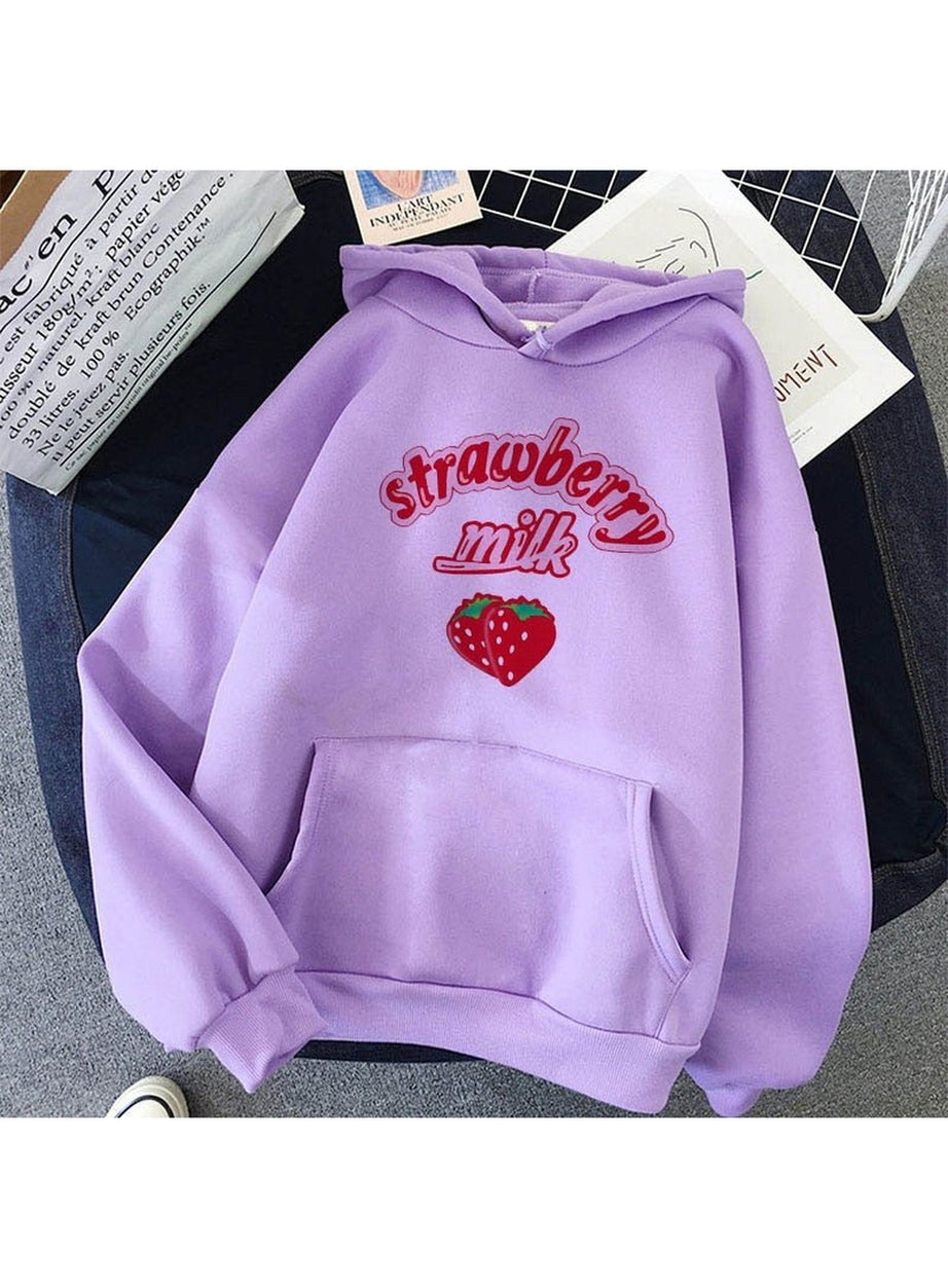 Y2k Kawaii Strawberry Milk Hoodie