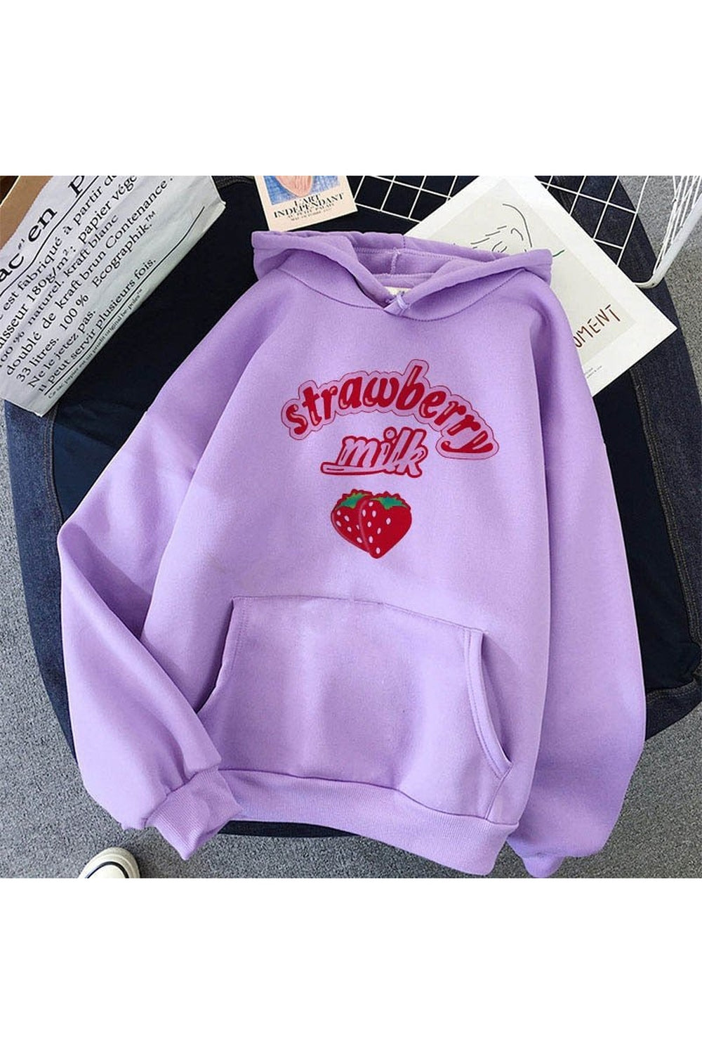 Y2k Kawaii Strawberry Milk Hoodie