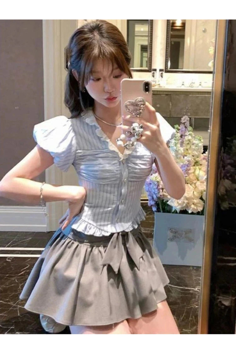 Y2k Kawaii Stripe Suit Set