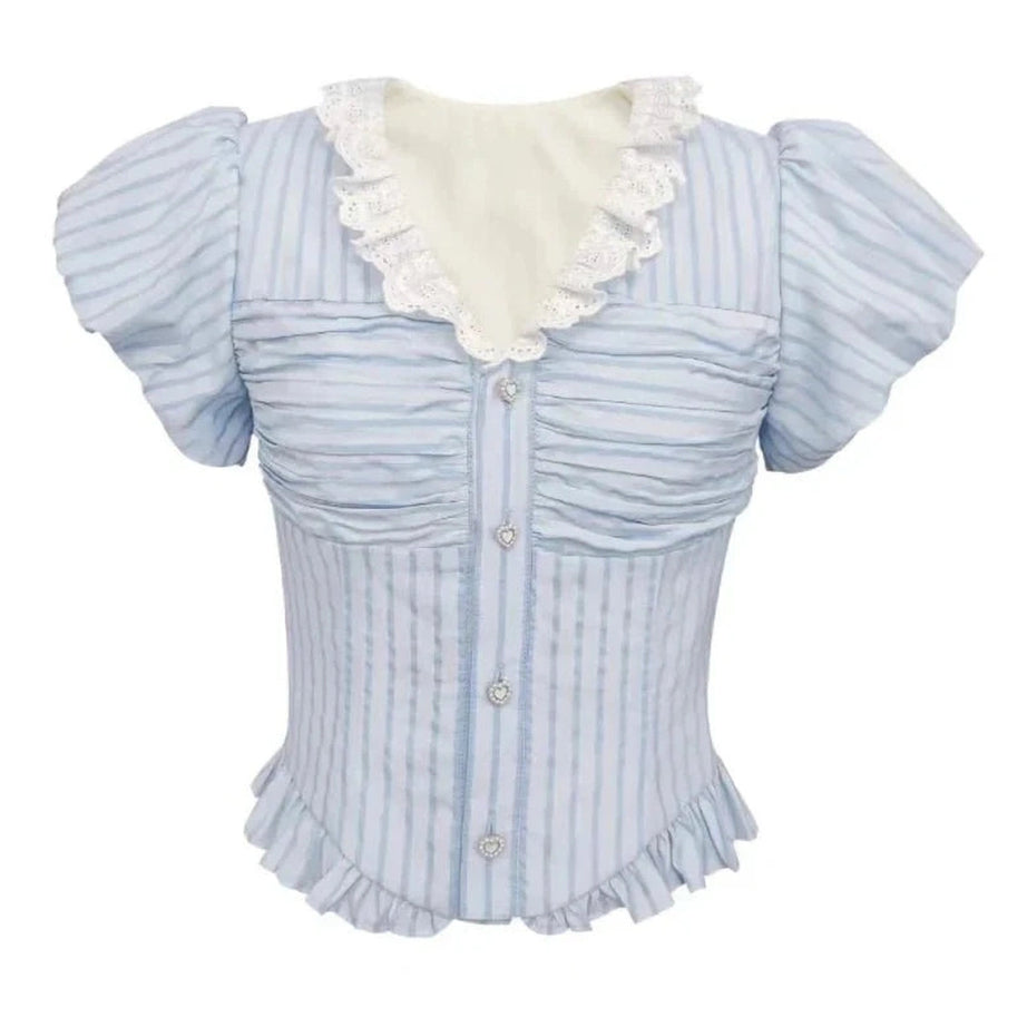 Y2k Kawaii Stripe Suit Set