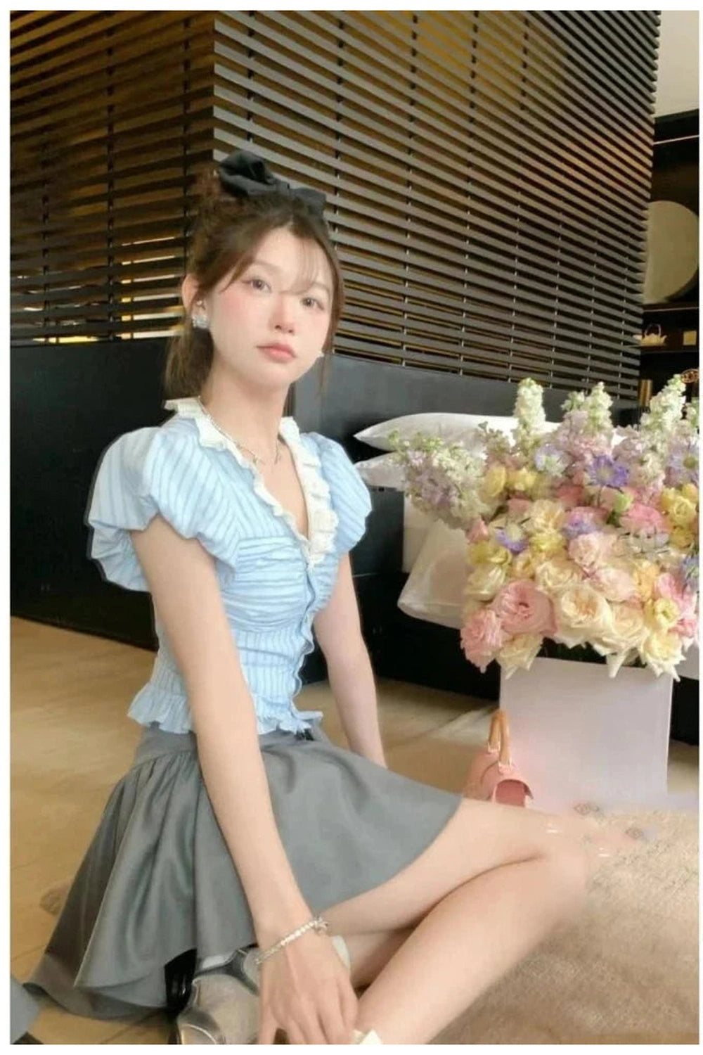 Y2k Kawaii Stripe Suit Set