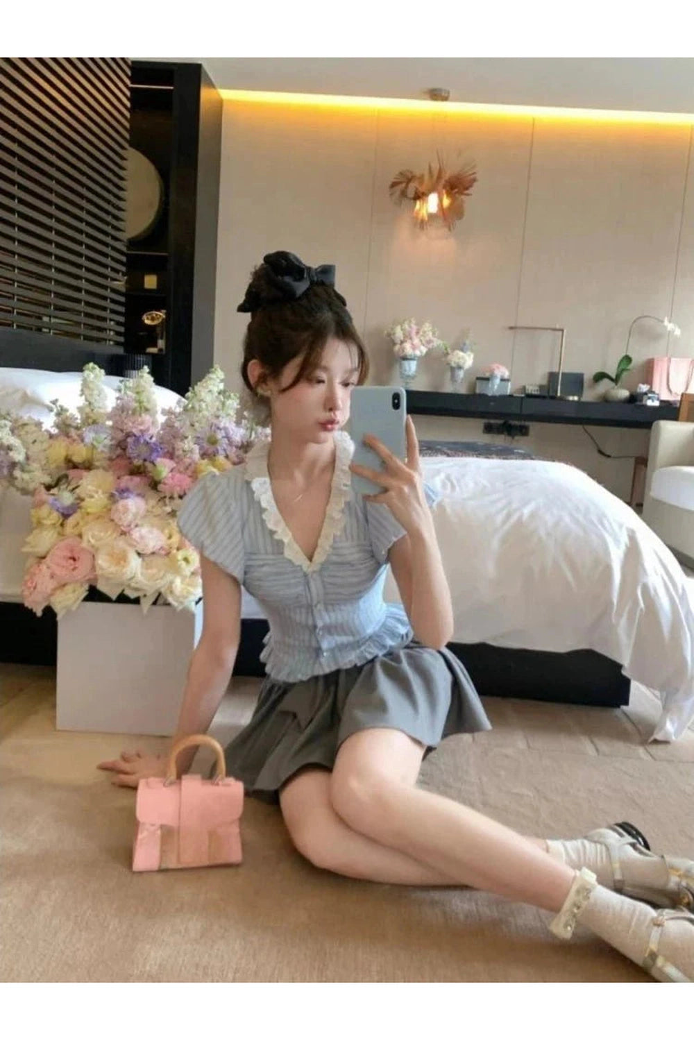 Y2k Kawaii Stripe Suit Set