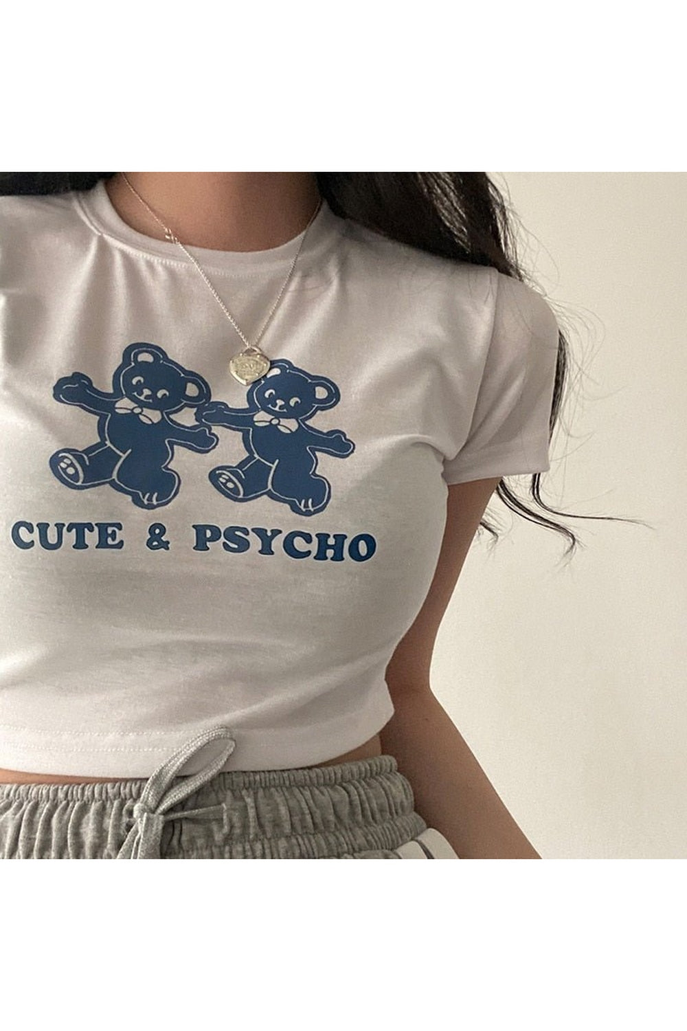 Y2k Kidcore Bear Print Crop Top