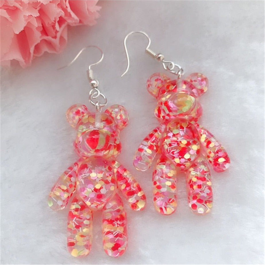 Y2k Kidcore Multicolor Bear Earrings