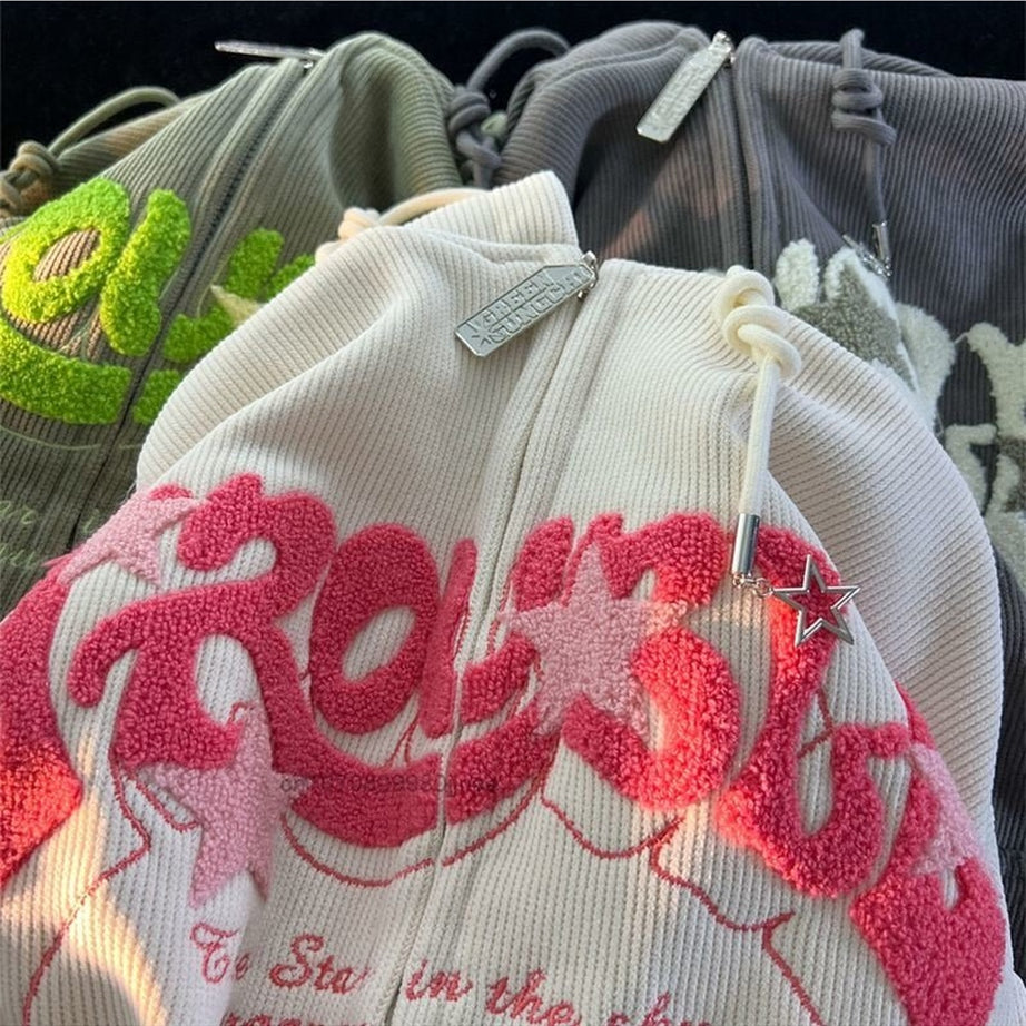 Y2k Kidcore Zip Up Casual Hoodies