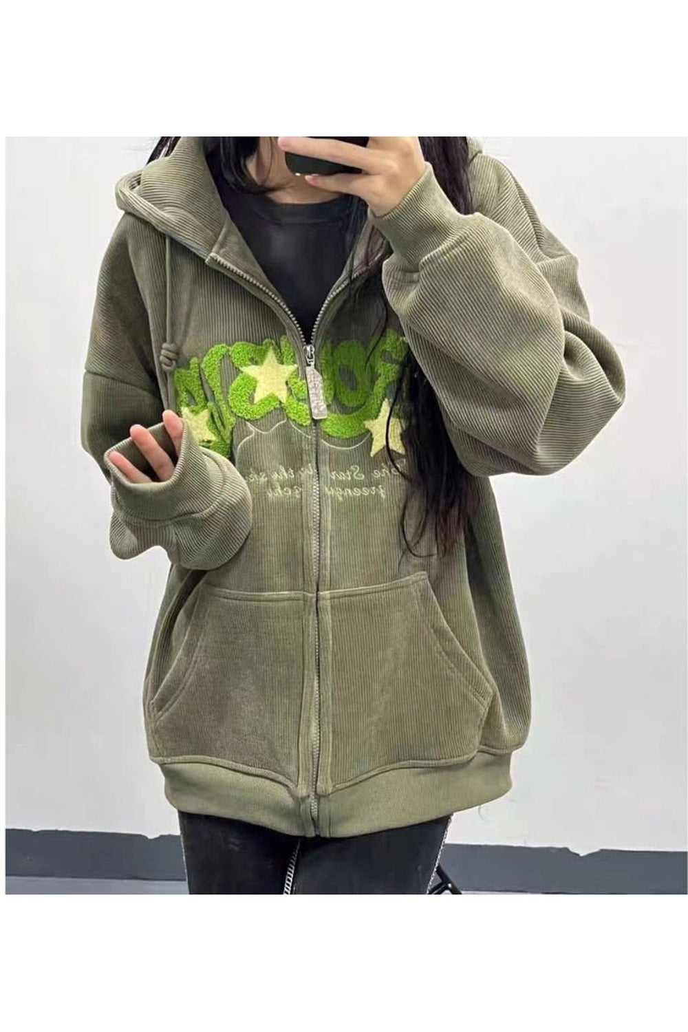 Y2k Kidcore Zip Up Casual Hoodies