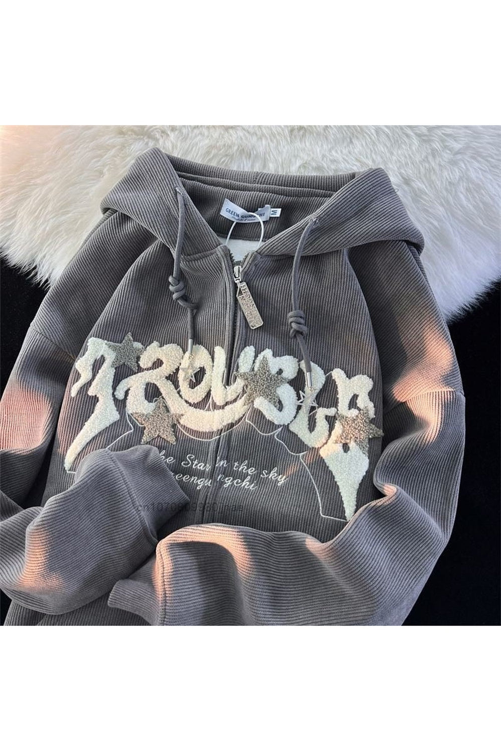 Y2k Kidcore Zip Up Casual Hoodies