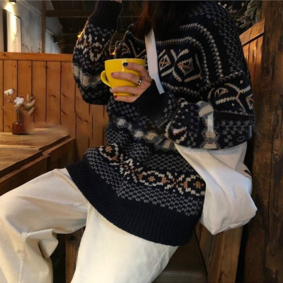 Y2k Knitted Retro Vintage Sweater