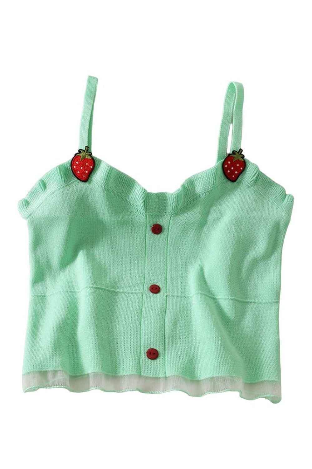 Y2k Knitted Strawberry Camisoles Crop Top