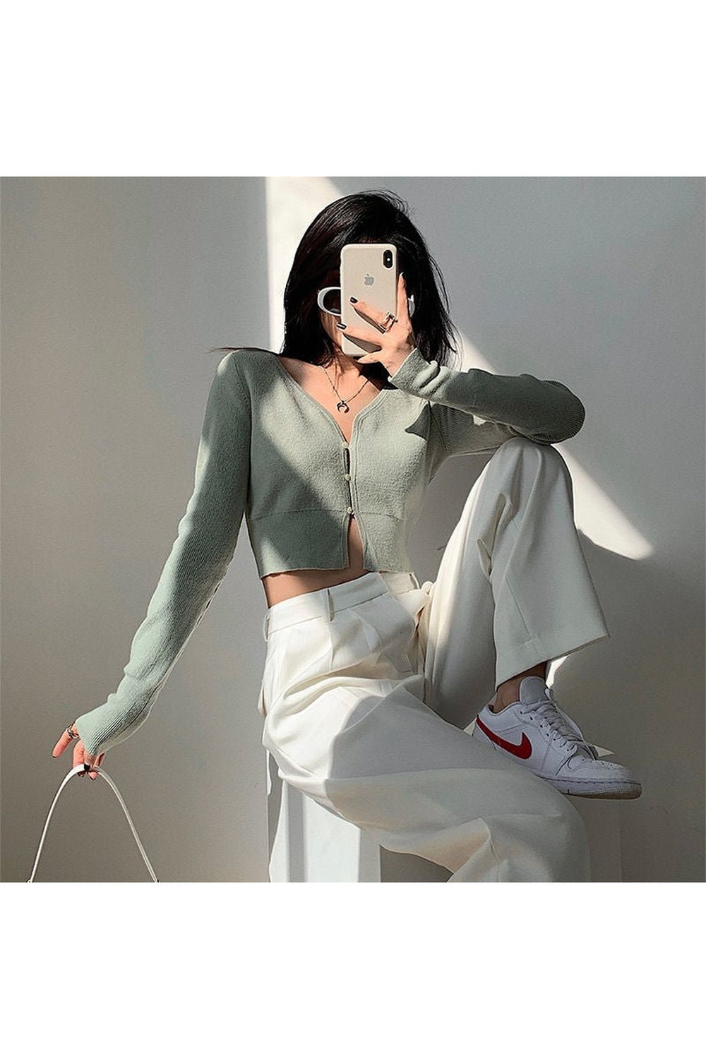 Y2k Korean Aesthetic Cropped Cardigan