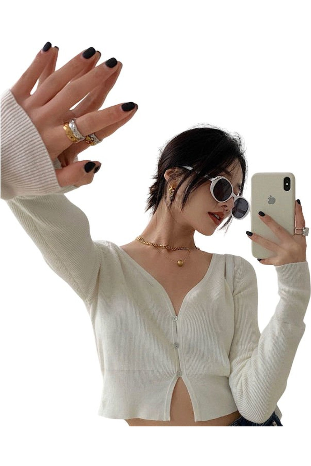 Y2k Korean Aesthetic Cropped Cardigan