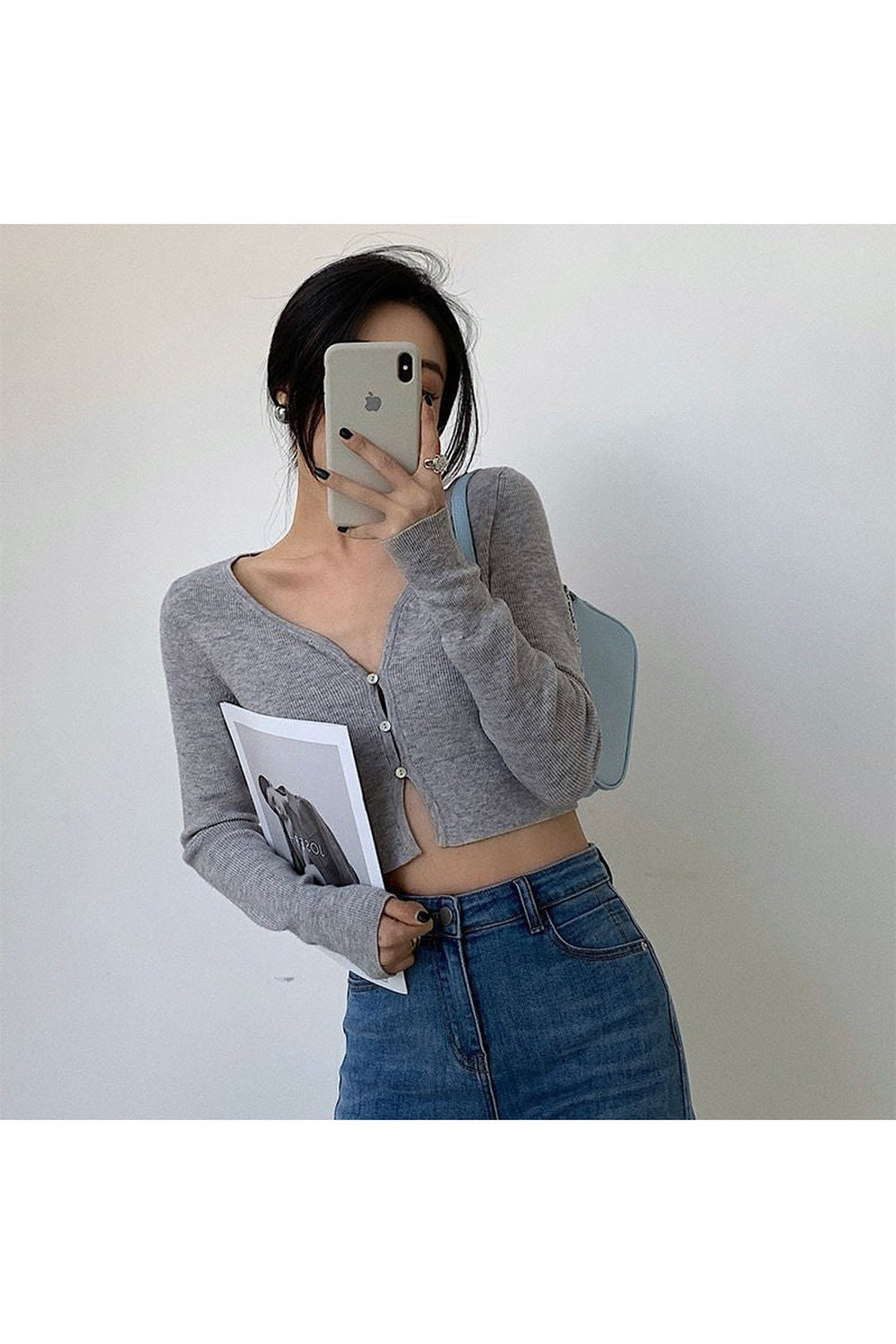 Y2k Korean Aesthetic Cropped Cardigan