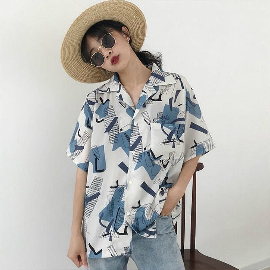 Y2k Korean Aesthetic Simple Shirt