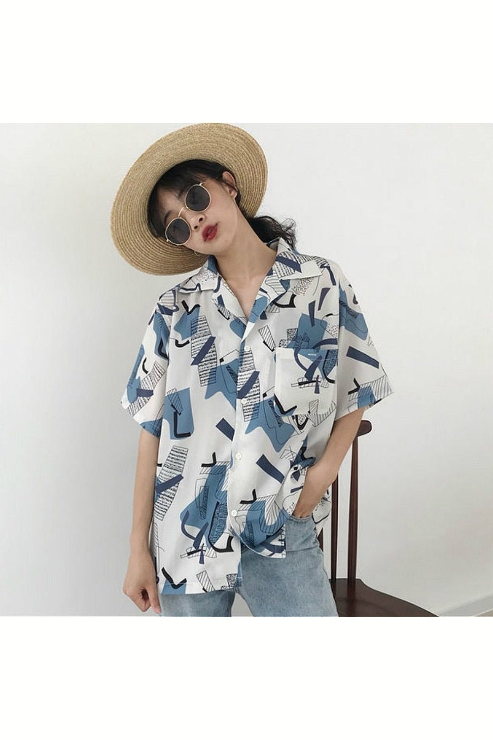 Y2k Korean Aesthetic Simple Shirt