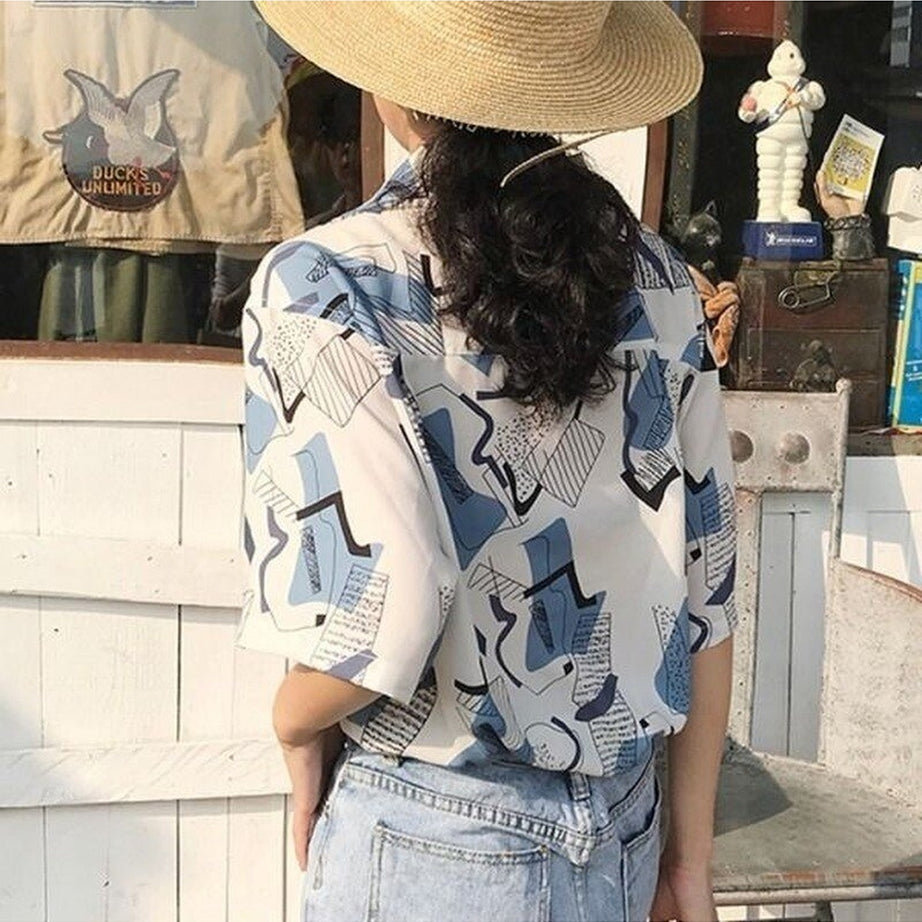 Y2k Korean Aesthetic Simple Shirt