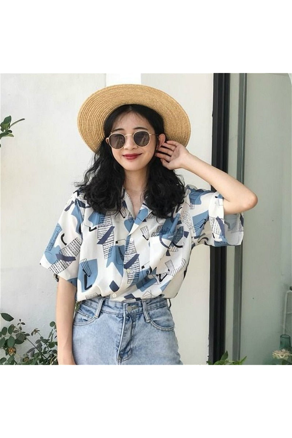 Y2k Korean Aesthetic Simple Shirt