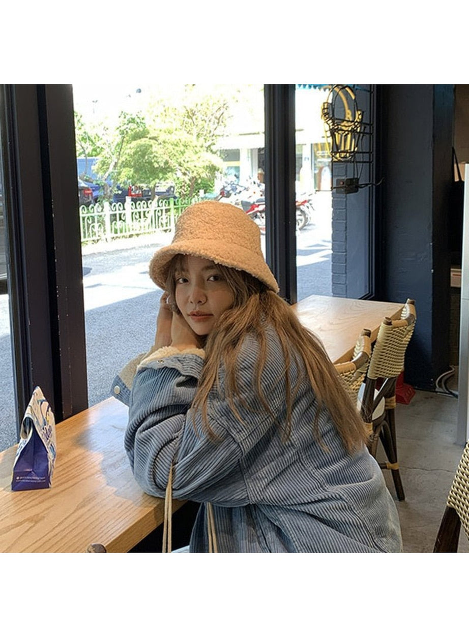 Y2k Korean Artificial Fur Hat