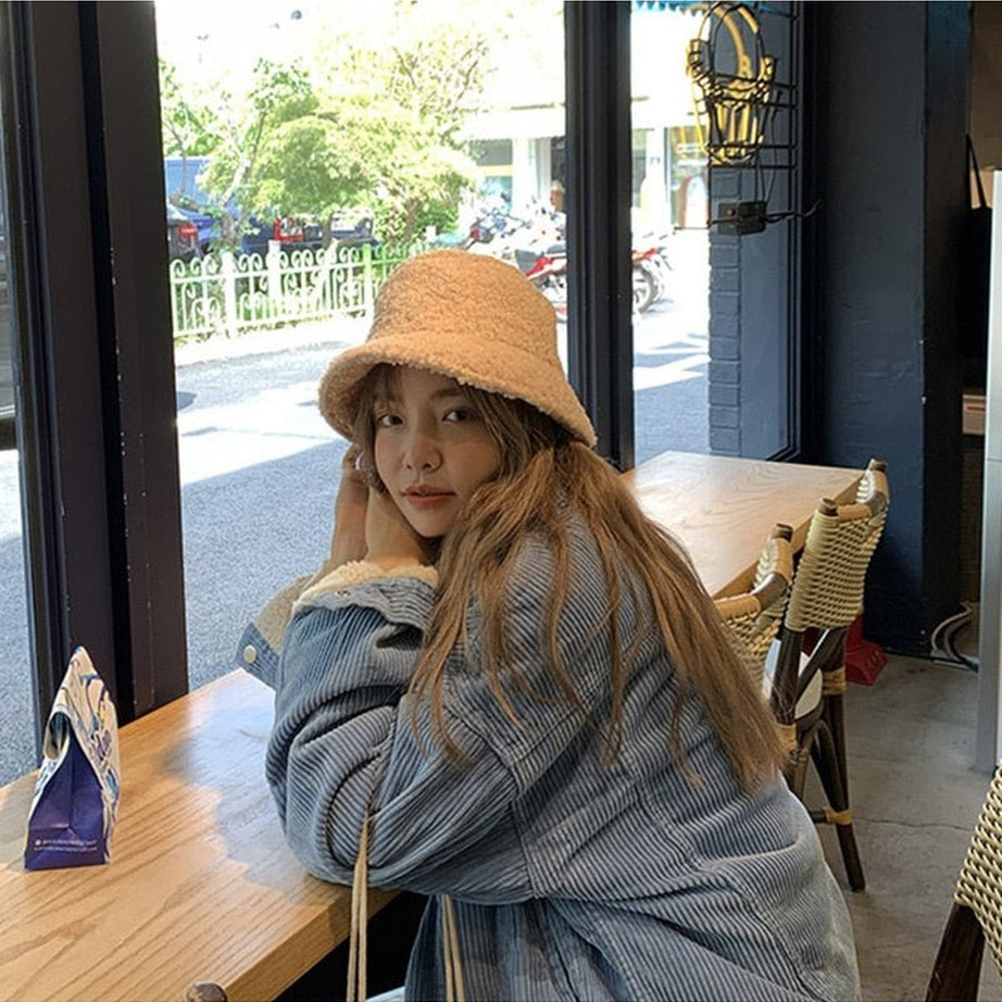 Y2k Korean Artificial Fur Hat