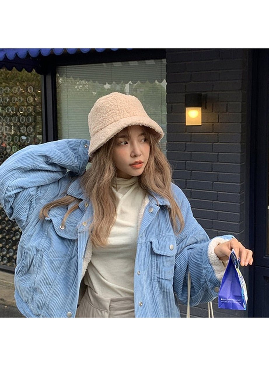 Y2k Korean Artificial Fur Hat