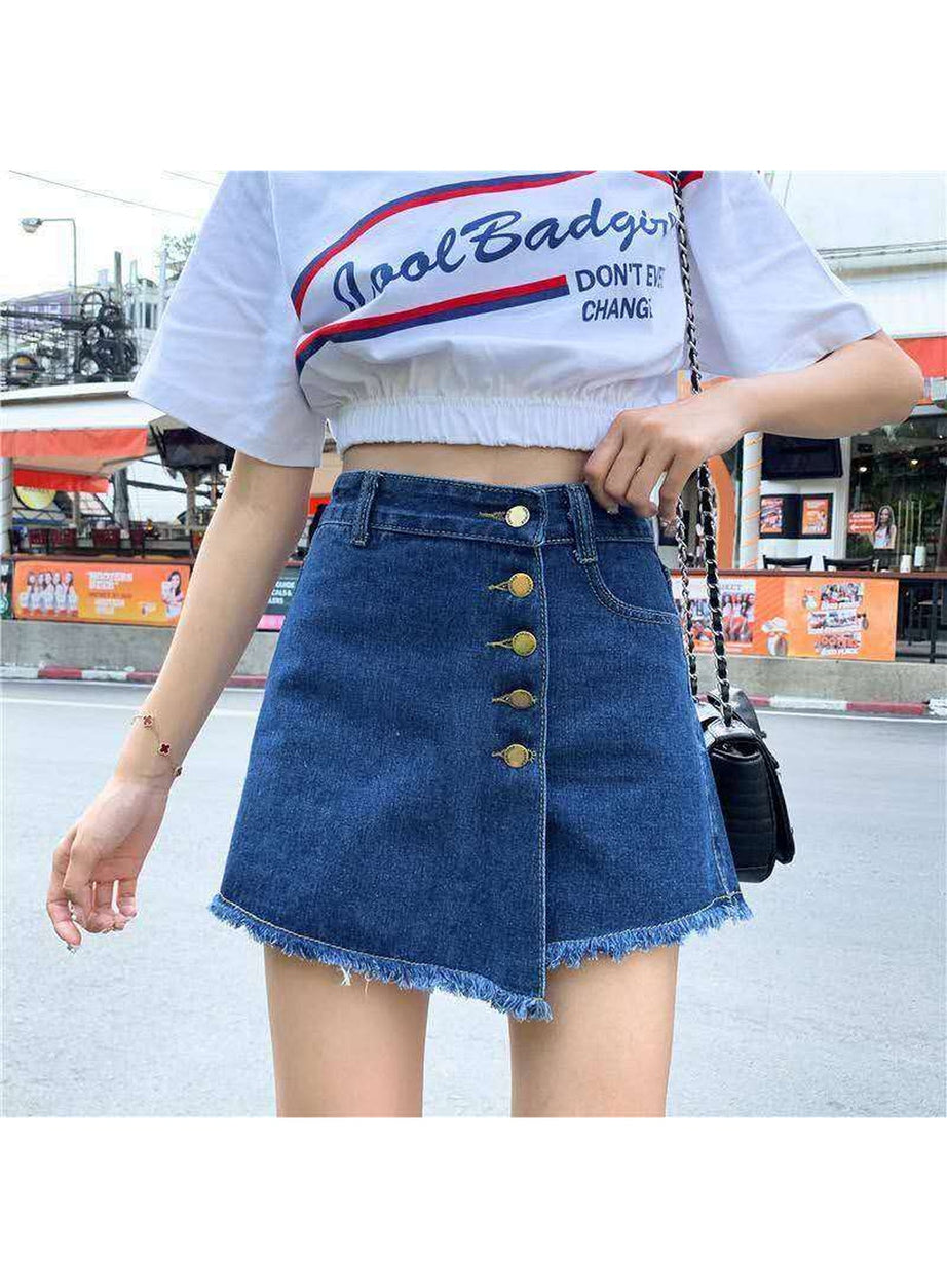 Y2k Korean Casual Denim Skirt