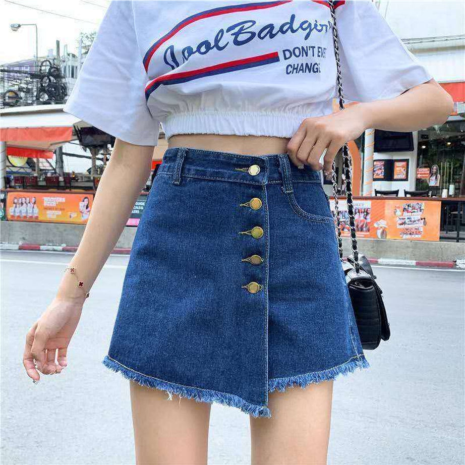Y2k Korean Casual Denim Skirt